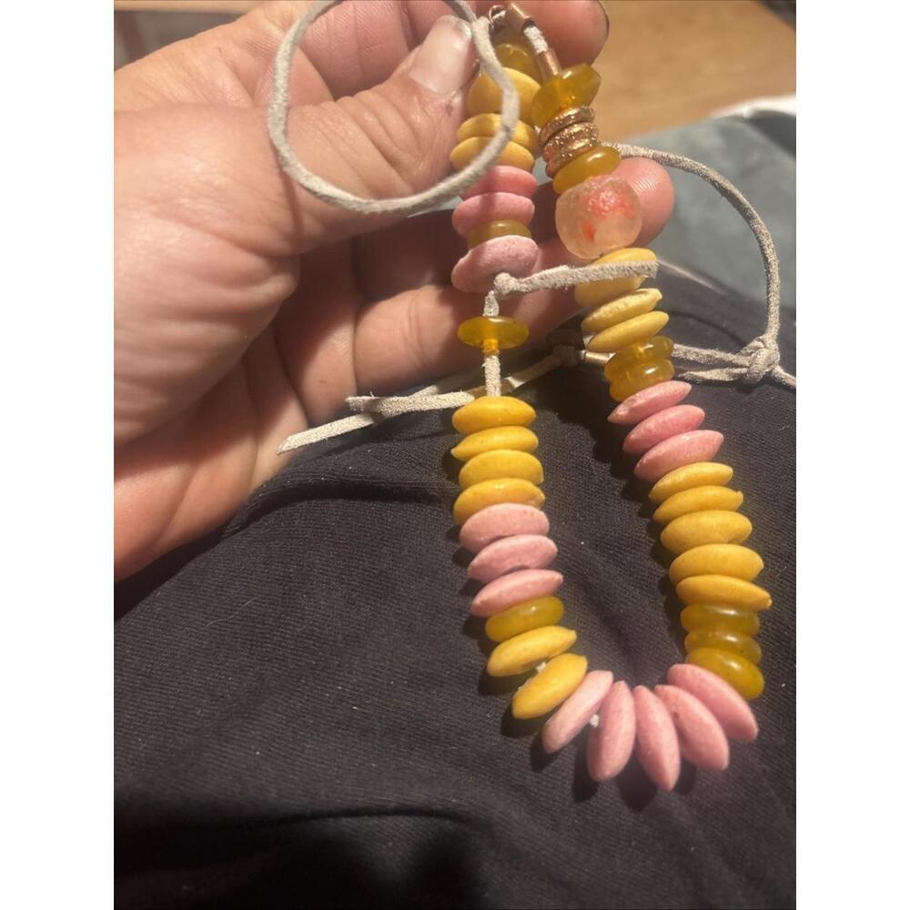 Orange And Pjnk Dutch African Trade Beads